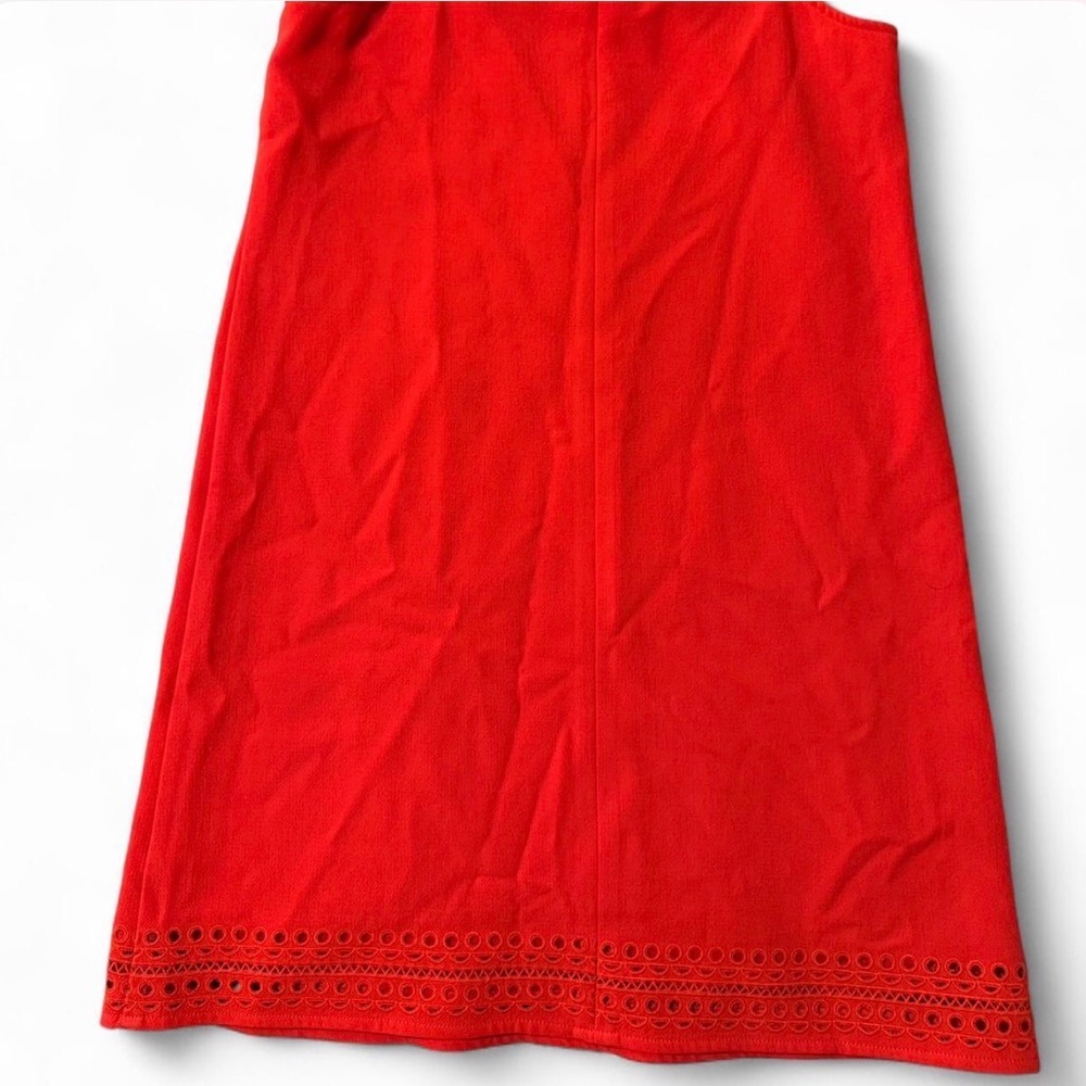 Trina Turk Red Lucia Mini Shift Dress with Lasercut Details - Picture 5 of 7